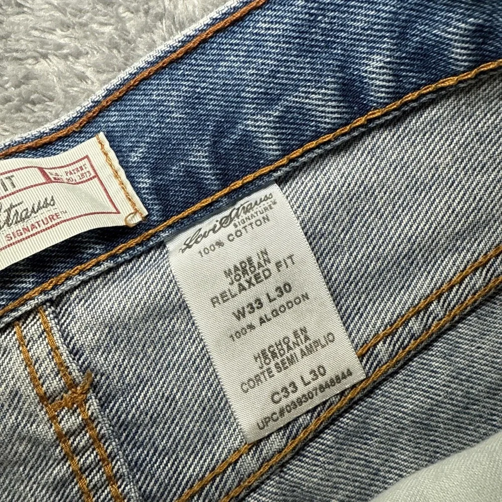 Levi Strauss Signature Relaxed Fit Men's Jeans 33x30 Medium Wash Straight Leg
